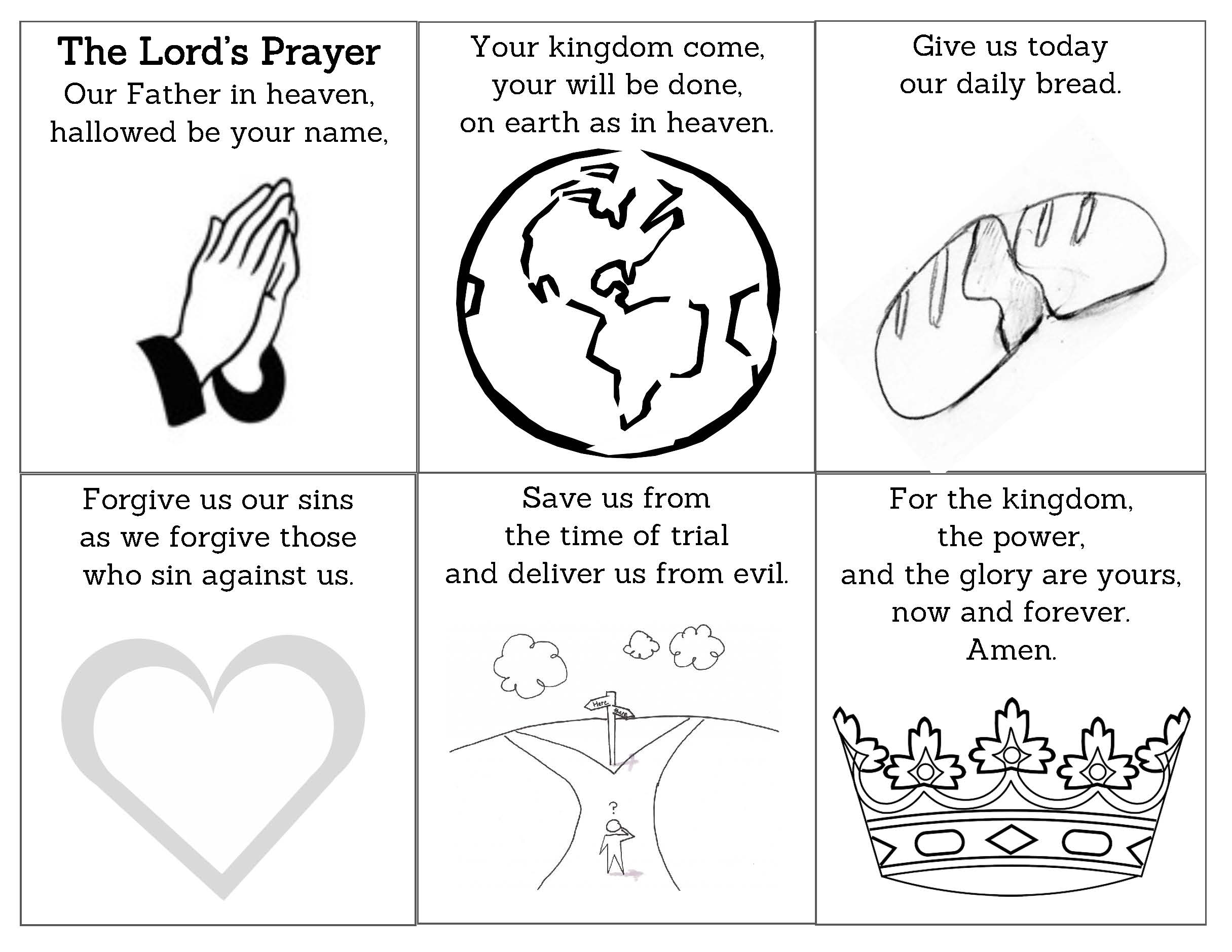 Lord's Prayer coloring activity - Concordia Lutheran Church Chicago